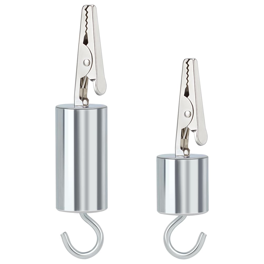 Photo 1 of AHANDMAKER 2 PCS Iron Alligator Clips with Hook 2 Styles 1.76 Oz and 3.5Oz Kumi Weight Wire Knitter for Kumihimo Braids, Braiding Disk