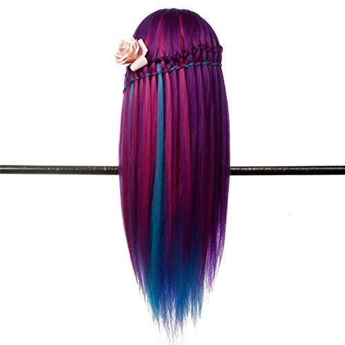 Luckyfine salon colorful human hair mannequin practice …