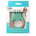 LittleFoot Nation Organic & Natural Bunny Rabbit Baby Teether Ring, 100% BPA Free Pure Food Grade Silicone & Beech Wood, Teething Pain Relief Toy for Toddlers & Infants (Green)
