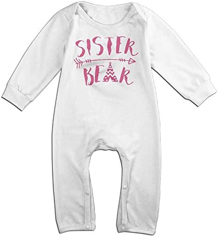 Boy &amp; Girl Infants Big Sisters And Little Sister Long Sleeve Climb Romper 24 Months White