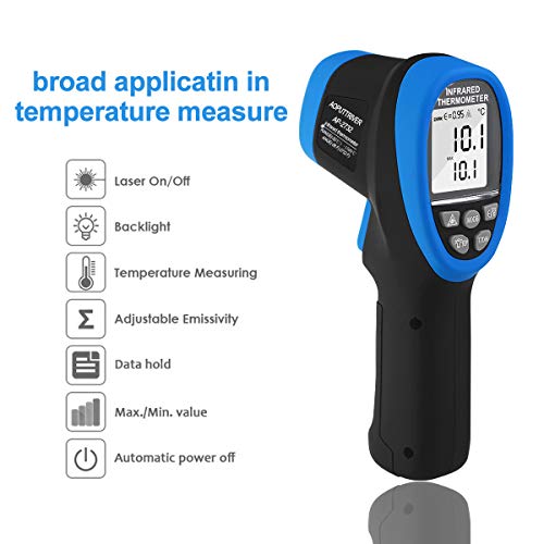 Infrared Thermometer,-58℉- 2732℉ (-50℃ to 1500℃),30:1 Distance Spot Ratio,AP-2732 Non-Contact Digital Double Laser Pointers and Flashlight FDA IR Temperature Gun(Black-2732)