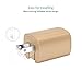 Tranesca Dual USB Port Travel Wall Charger with Foldable Plug Compatible with Battery Charger, Power Bank, MP3 Player, iPhone XS/XR/X/8/7/6S/Plus,Samsung and More-Gold