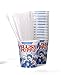 Slush Puppie 20-Piece Paper Cups and Straws Plastic, White/Blue, 25 x 8.5 x 9 cm