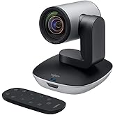 Logitech PTZ PRO 2 Video Camera for Conference Rooms, HD 1080p Video - Auto-focus USB Black/Silver