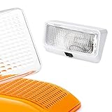 Lumitronics RV 12V Exterior Porch Light with On/Off Switch - Removable Clear & Amber Lenses (White)