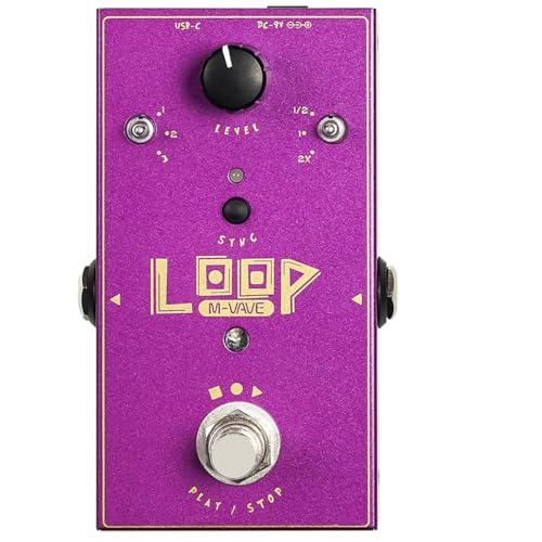 M-VAVE Pedal de Loop Profissional LOOP II para Guitarra e Baixo - 11 Minutos de Gravação, 3 Bancos de Memória, Função Pré-Gravação, Controle USB/WAV, Velocidade Ajustável Compatível Violão