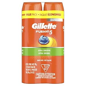 Gillette Fusion Ultra Sensitive Hydra Gel Men’s Shave Gel Twin Pack, 14 Oz, 2 Pack