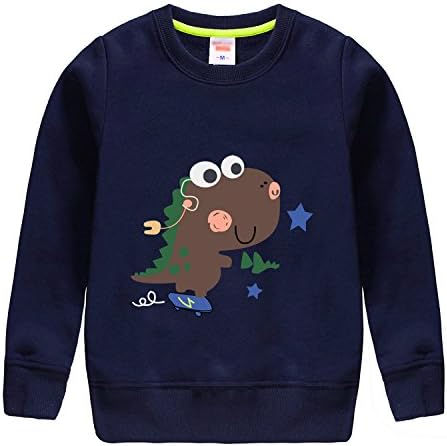 Meetloveyou Children Spring Autumn Boys Clothing Long Sleeve Cotton Sweater Boys/Girls New Top Soft Hoody Hoodies Sweatshirts Dark Blue 4T