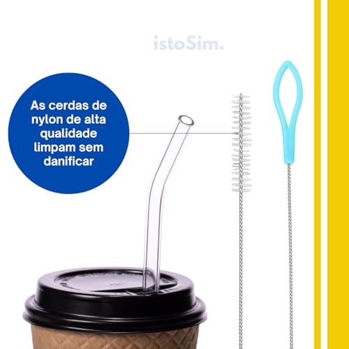 Escova para Canudo, 6 unidades - Escovinha para Limpeza de Canudos Reutilizáveis, Copos com Canudinho e Squeeze
