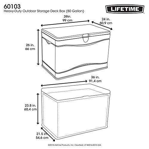 Lifetime 60103 Deck Storage Box, 80 Gallon, Desert Sand/Brown Pricepulse
