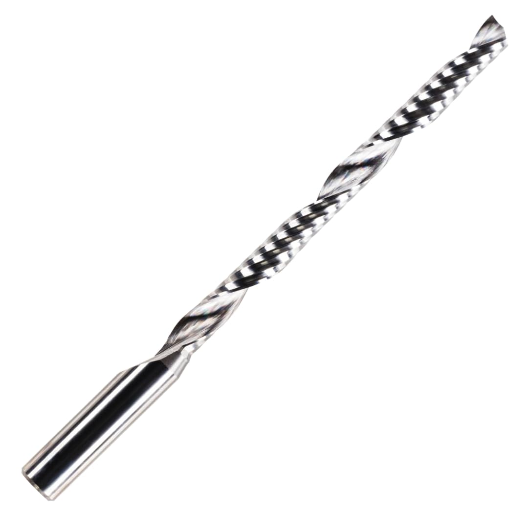 Rennie Tools 5mm x 62mm Flute x 1/4" Shank Solid Carbide Single Flute Spiral Router Cutter Bit End Mill for ACM, Aluminium, PVC, Acrylic and Hard Woods. 5mm Router Bit