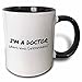 3dRose I'm A Doctor-What's Your Superpower-Funny Medical Profession Gift Two Tone Mug, 11 oz, Black
