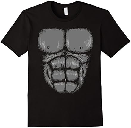 Men's Gorilla Chest T-Shirt | Halloween Costume Suit Shirt Small Black