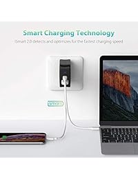 RAVPower   Cargador USB C de 61 W tipo C PD 3.0, cargador de pared de 2 puertos USB con iSmart, compatible con MacBook Pro Air, Dell XPS, iPad Pro 2018, Nintendo Switch, iPhone y más