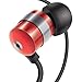 GOgroove Earbud Headphones with Deep Bass & Comfortable Ear Gel Tips (Red) - In Ear Earphones Featuring Noise Isolating Design, Durable Alloy Driver Housing, & Ergonomic Angled Stay-In Fit