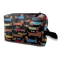 Toiletry Bag Dachshund Puppy Travel Makeup Bag for Women Cosmetic Organizer