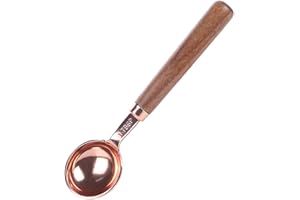 KKC HOME ACCENTS Coffee Scoop for Ground Coffee 1 Tablespoon,Tea Scoop for Loose Tea,Wood Long Handle Coffee Bean Scoop, Long Handle Coffee Measuring Spoon,Gold,1 tbsp,6.7 inch