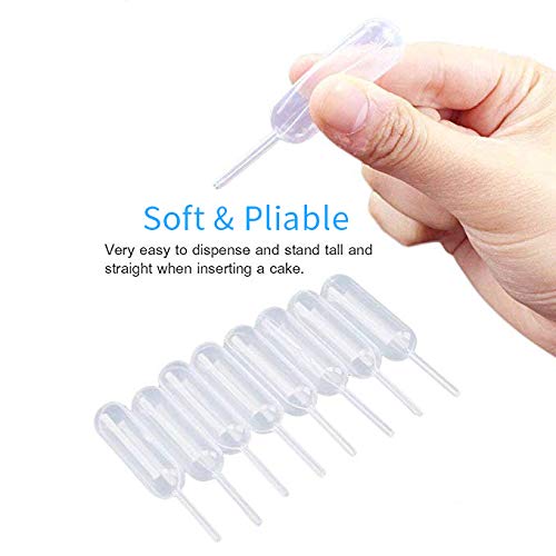 GLE2016 Clear White Plastic Liquid Dropper Pasteur Disposable Graduated Transfer Pipettes Pipetting (4ML(100 Pack))