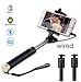 Balichun Universal Telescopic Wired Selfie Stick with Rotatable and Extendable Clamp - Gold