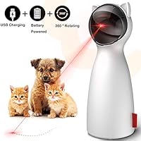 goopow Cat Laser Toy Automatic,Interactive Toy for Kitten Dogs,USB Charging/Battery Powered, Placing High,5 Random Pattern,Automatic On/Off and Silent, Fast/Slow Light Flashing Mode