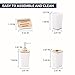 KRALIX Adina 4-Piece Bathroom Accessory Set, Includes Lotion Soap Dispenser, Soap Dish, Tumbler and Toothbrush Holder, White with Bamboo