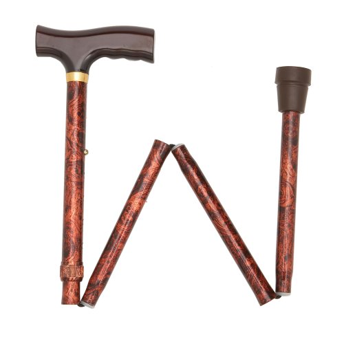 Duro-Med Designer Folding Walking Cane, Adjustable Walking Cane, Copper Swirl - Thumbnail 2