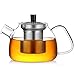 GONE Friendly Glass Teapot with Stainless Steel Infuser 900ml Clear Borosilicate