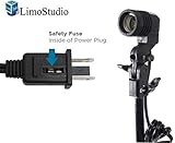 LimoStudio Photo Studio Single Head Light Adapter Mounting Socket with Umbrella Reflector Holder & Fuse, LimoStudio, LMS376