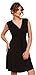 Happy Mama. Womens Maternity Nursing Skater Dress Sleeveless Layered Neck. 808p (Black, US 10, XL)