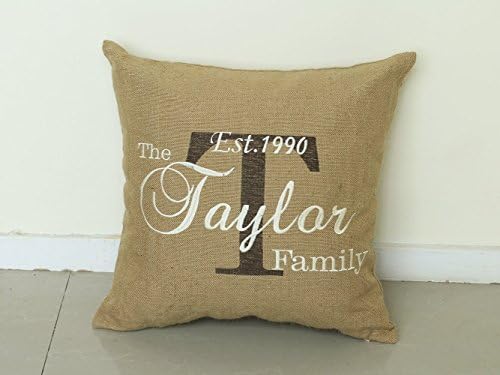 DecorHouzz Embroidered Personalized Family Name Pillow/Pillowcase - Custom Realtor Gift, Entryway Decor