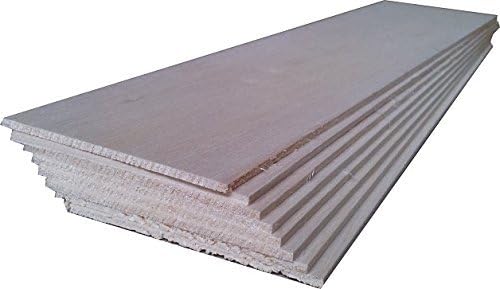 BALSA WOOD 8 sheets 12 x 4 x 1/8 (306mm x 100mm x 3mm) by Balsa