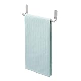 iDesign Forma Self-Adhesive Towel Bar Holder for Bathroom, Kitchen Walls, Cabinets, Above Counters, 9.25" x 1.5" x 2.5", Brushed Stainless Steel