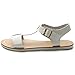 Ollio Women's Shoe Strap Side Buckle Slingback Multi Color Flat Sandal