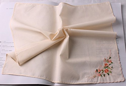 La closure Ladies Soft Embroidery 60s"Cotton Handkerchiefs-Square 43cm