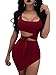 GOBLES Womens Sexy Bodycon Cut Out Sleeveless Outfit Mini Club Tank Dress Wine Red