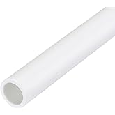 MECCANIXITY PVC Rigid Tube Round Pipe Hardware Tubing 6mm(1/4 Inch) ID 8mm OD 350mm White High Impact for Water Pipe Cable Sl