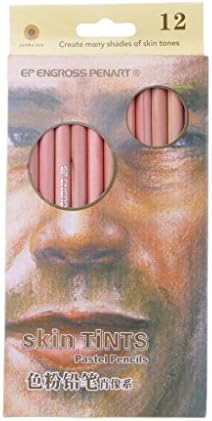 SHNUM YUAYAN - 12 Professional Colored Pencils With Pencil Sharpener - Wood Skin Tint Pastel Colored Pencil
