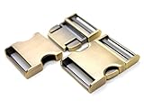 CRAFTMEmore 1 pc 1-1/2 inch Metal Curved Side Release Buckle Webbing Bag Clip Lock Belt Strap Backpacks Collar - Premium Quality (Brush Gold)