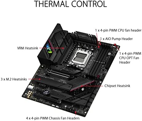ROG STRIX B650E-F Gaming Wifi - Carte mère AMD Ryzen AM5 ATX (12 plus 2 phases d'alimentation, DDR5, 3 x M.2, PCIe 5.0, WiFi 6E, 2.5G LAN, USB 3.2 Gen 2x2 Type-C port, Aura Sync RGB)