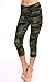 VIV Collection Plus Size Print Capri Leggings, Green Army Camouflage