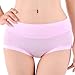 HOEREV Womens Comfort Middle Waist Bamboo Fiber Brief Panty, Pack of 3,Black ,XL/Tag Size XXXL