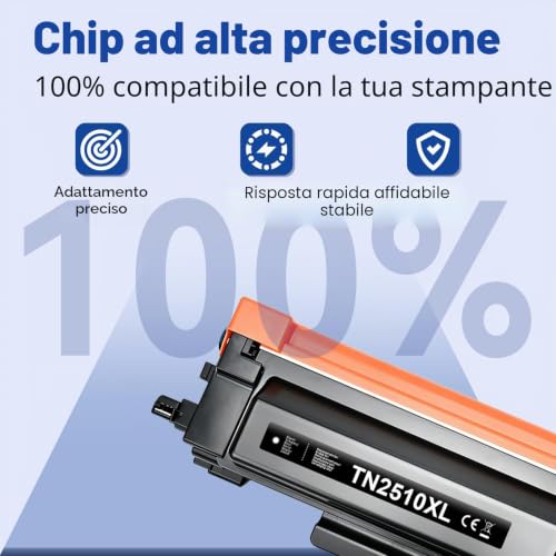 Lemero TN2510XL Toner Compatible for Brother MFC-L2827dw MFC-L2800dw MFC-L2827DW HL-L2400DW MFC-L2835DW HL-L2400DWE MFC-L2860DWE DCP-L2660DW HL-L2445DW FOR 25 10 toner toner (and 2 Black