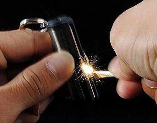 Dagne Permanent Metal Lighter Gift Key-Ring Creative Gifts Keychain Stainless Steel Match Lighters