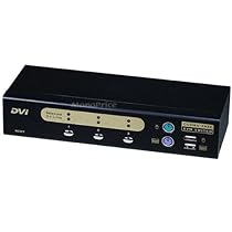 Monoprice 103408 3-Port DVI Audio USB & PS2 Combo KVM Switch with Cables - Retail (103408)