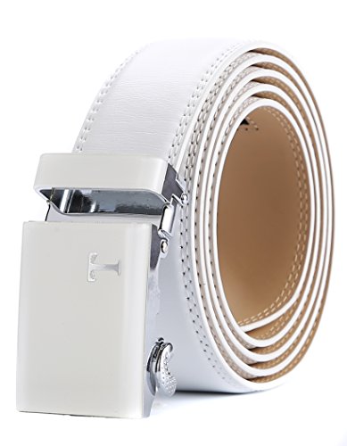 Tonywell Belt Mens Leather Ratchet Belt with Automatic 40mm Buckle (One Size:32