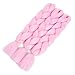 CCmargue Jumbo Braiding Hair 3pcs Pink Kanekalon Braids Hair Pure Color Ombre Braiding hair (3pcs, pink)