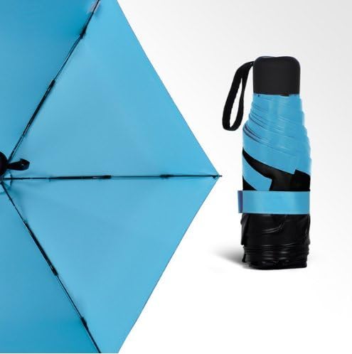 Creative Lightweight Pocket Umbrella Sun Umbrella Clear Umbrellas Mini Fashion Five Umbrella Folding (blue)