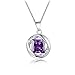 Aurora Tears Created-Amethyst Pendant February Birthstone Necklace for Women 17.7