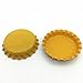 IGOGO 100 PCS Crown Bottle Caps Double Both Sided Colors Craft Linerless 2 sided Yellow