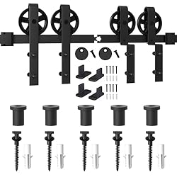 WINSOON 6.6FT Bypass Sliding Barn Door Hardware Kit